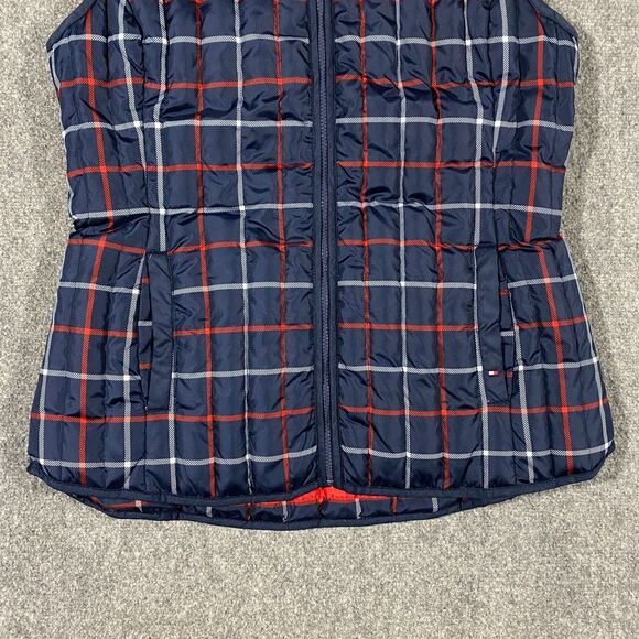 Tommy Hilfiger Quilted Down Fill Plaid Puffer Vest Womens X-Large Blue Red White - Picture 3 of 16